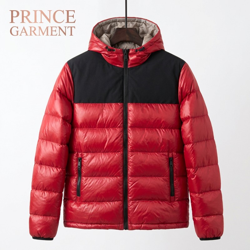 Men Fake Down Puffer Jacke