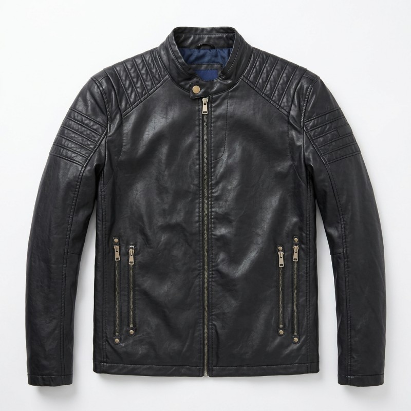 Men Pu LEATHER Washed JACKET